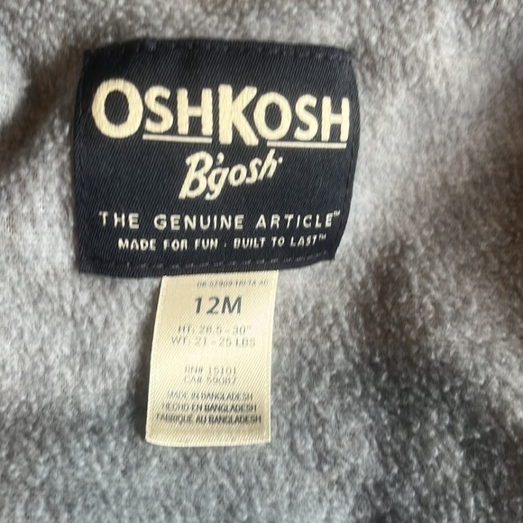 OshKosh fleece lined rain jacket 12m - Picture 2 of 4